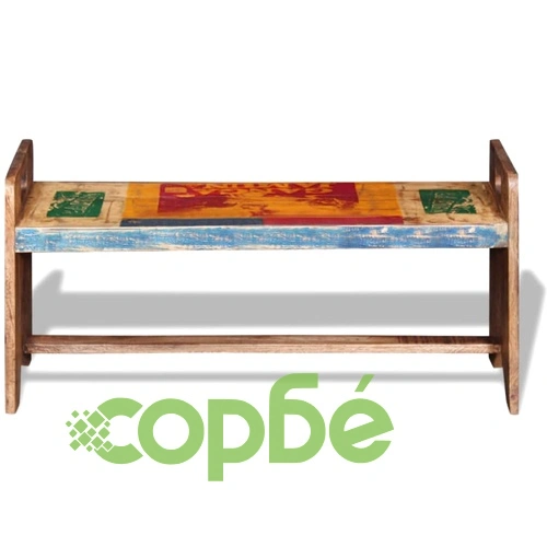Пейка, регенерирано дърво масив, 100x30x50 см ➤ топ цена ➤ sorbe.bg