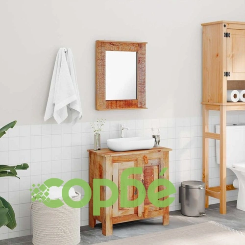 243462  Шкаф за баня с огледало, солидно мангово дърво ➤ топ цена ➤ sorbe.bg