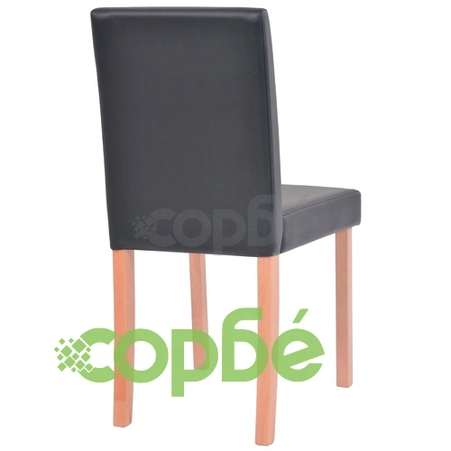 Трапезна маса и столове, 5 части, изкуствена кожа, дъб, черно ➤ топ цена ➤ sorbe.bg