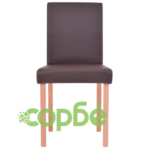 Трапезна маса и столове, 5 части, изкуствена кожа, дъб, кафяво ➤ топ цена ➤ sorbe.bg