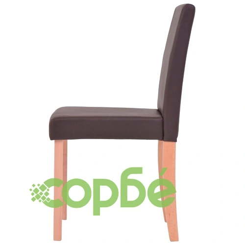 Трапезна маса и столове, 5 части, изкуствена кожа, дъб, кафяво ➤ топ цена ➤ sorbe.bg