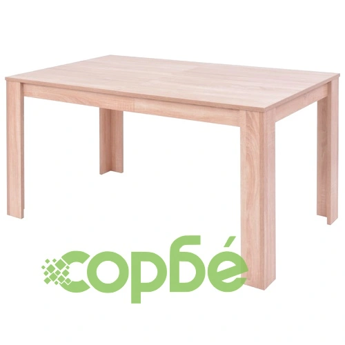 Трапезна маса и столове, 7 части, изкуствена кожа, дъб, черно ➤ топ цена ➤ sorbe.bg