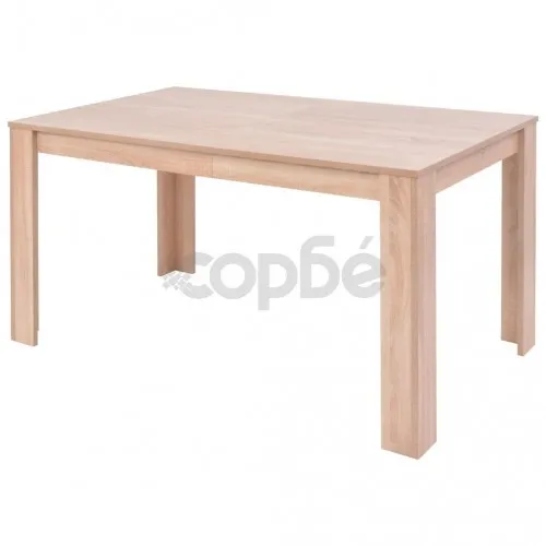 Трапезна маса и столове, 7 части, изкуствена кожа, дъб, кафяво ➤ топ цена ➤ sorbe.bg