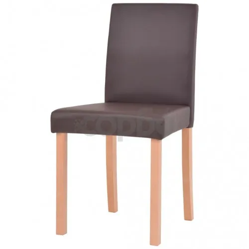 Трапезна маса и столове, 7 части, изкуствена кожа, дъб, кафяво ➤ топ цена ➤ sorbe.bg