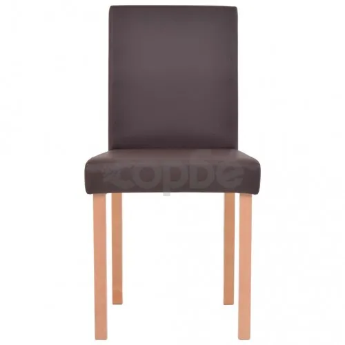 Трапезна маса и столове, 7 части, изкуствена кожа, дъб, кафяво ➤ топ цена ➤ sorbe.bg