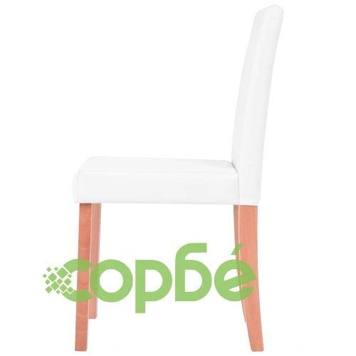 Трапезна маса и столове, 7 части, изкуствена кожа, дъб, кремаво ➤ топ цена ➤ sorbe.bg