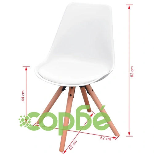 Трапезен комплект от 5 части, маса и 4 стола, бял ➤ топ цена ➤ sorbe.bg