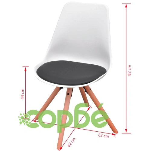 Трапезен комплект от 5 части, маса и 4 стола, бяло и черно ➤ топ цена ➤ sorbe.bg