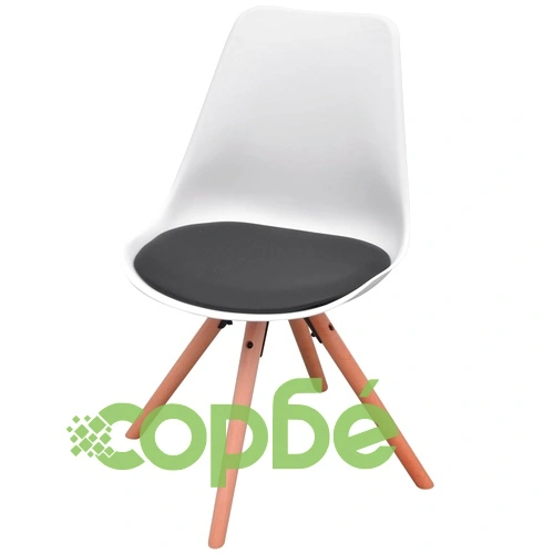 Трапезен комплект от 5 части, маса и 4 стола, черно и бяло ➤ топ цена ➤ sorbe.bg