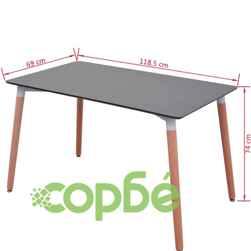 Трапезен комплект от 5 части, маса и 4 стола, черно и бяло ➤ топ цена ➤ sorbe.bg