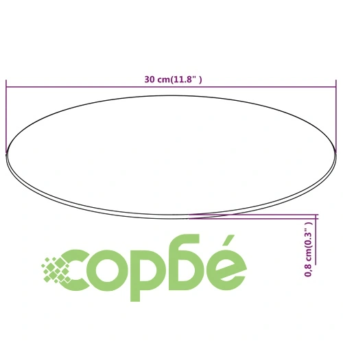 Темпериран стъклен плот за кръгла маса, 300 мм ➤ топ цена ➤ sorbe.bg