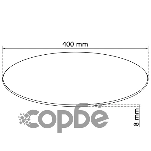 Темпериран стъклен плот за кръгла маса, 400 мм ➤ топ цена ➤ sorbe.bg
