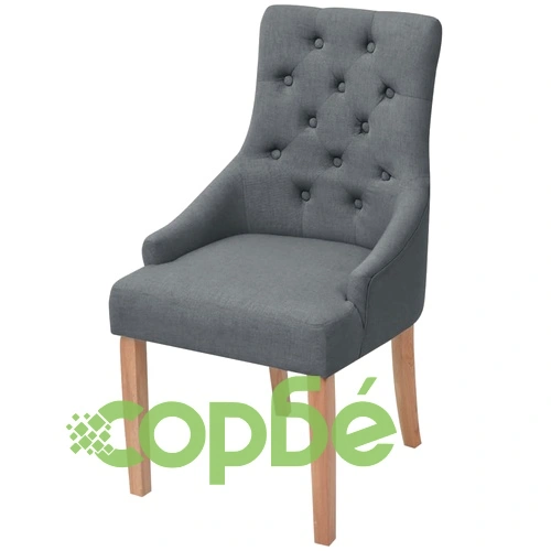 Трапезни столове, 2 бр, тъмносиви, текстил ➤ топ цена ➤ sorbe.bg