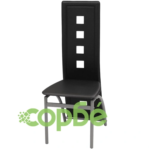 Tрапезни столове, 4 бр, черни, изкуствена кожа ➤ топ цена ➤ sorbe.bg