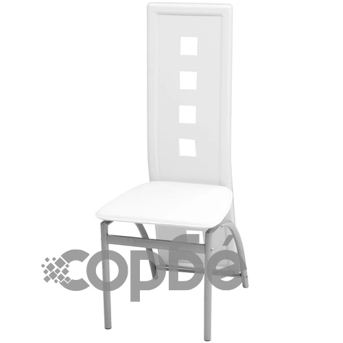 Трапезни столове, 4 бр, бели, изкуствена кожа ➤ топ цена ➤ sorbe.bg