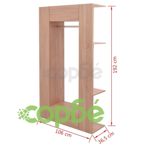 Гардероб, инженерно дърво, 106x36,5x192 см, бежов ➤ топ цена ➤ sorbe.bg