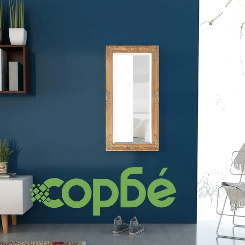 Стенно огледало, бароков стил, 100x50 см, златисто ➤ топ цена ➤ sorbe.bg