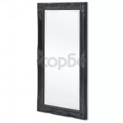 Стенно огледало, бароков стил 100х50 см, черно