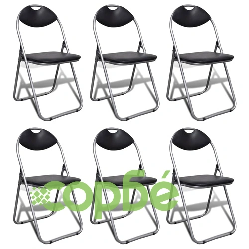 Сгъваеми столове, 6 бр, изкуствена кожа ➤ топ цена ➤ sorbe.bg