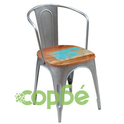 Трапезни столове, 2 бр, регенерирано дърво масив ➤ топ цена ➤ sorbe.bg