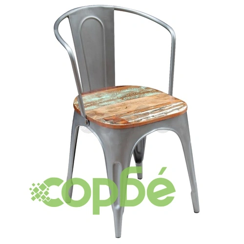 Трапезни столове, 2 бр, регенерирано дърво масив ➤ топ цена ➤ sorbe.bg