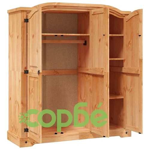 Гардероб, мексикански бор, стил Корона, 3 врати ➤ топ цена ➤ sorbe.bg