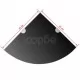 Ъглов рафт от черно стъкло с държачи в цвят хром, 35x35 см