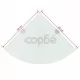 Ъглов рафт от бяло стъкло с държачи в цвят хром, 35x35 см