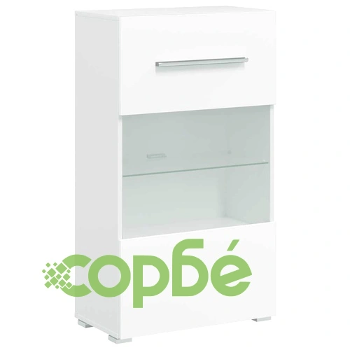 ТВ комплект шкафове, 5 части, с LED осветление, бял  ➤ топ цена ➤ sorbe.bg