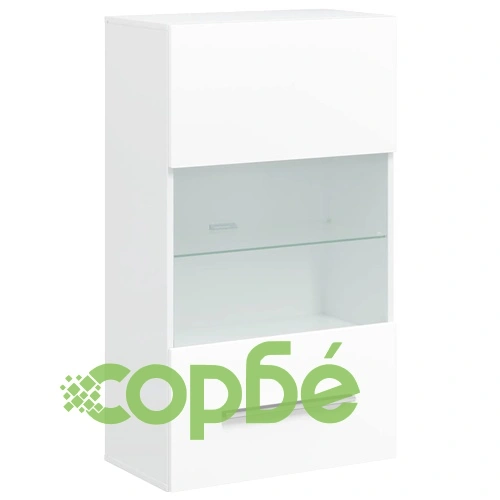 ТВ комплект шкафове, 5 части, с LED осветление, бял  ➤ топ цена ➤ sorbe.bg