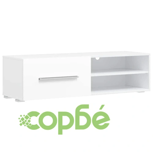 ТВ комплект шкафове, 5 части, с LED осветление, бял  ➤ топ цена ➤ sorbe.bg