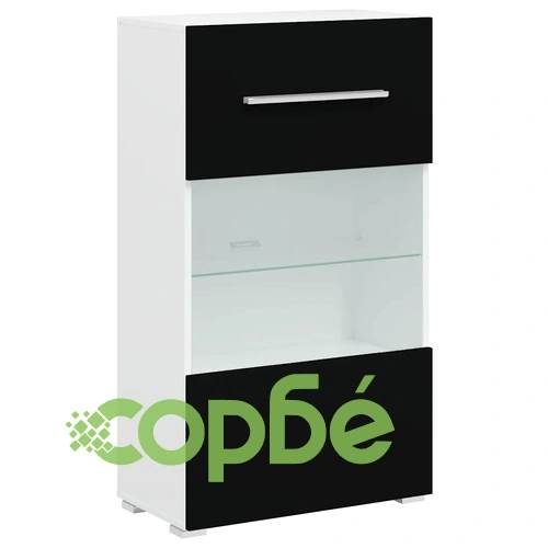 ТВ комплект шкафове, 5 части, с LED осветление, черен ➤ топ цена ➤ sorbe.bg