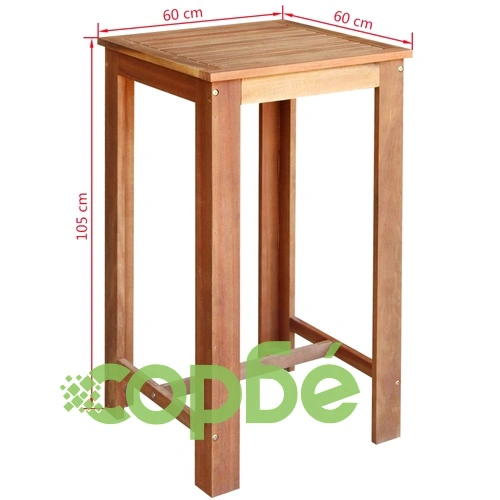 Комплект бар маса и столoве, солидно акациево дърво, 3 части ➤ топ цена ➤ sorbe.bg