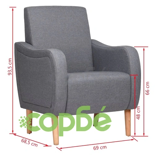 Фотьойл, светлосив, текстил ➤ топ цена ➤ sorbe.bg