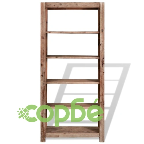 Библиотека с 5 рафта от акация масив, 80x30x180 см ➤ топ цена ➤ sorbe.bg