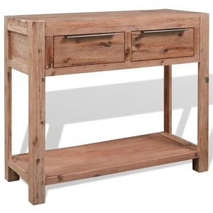 Конзолна маса, масивно акациево дърво, 82x33x73 cм