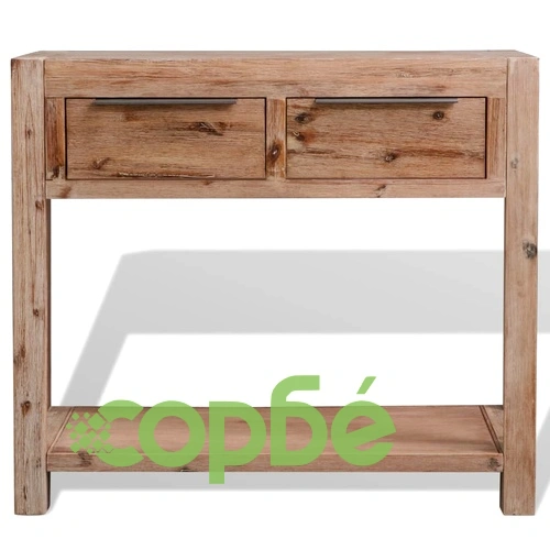 Конзолна маса, масивно акациево дърво, 82x33x73 cм ➤ топ цена ➤ sorbe.bg