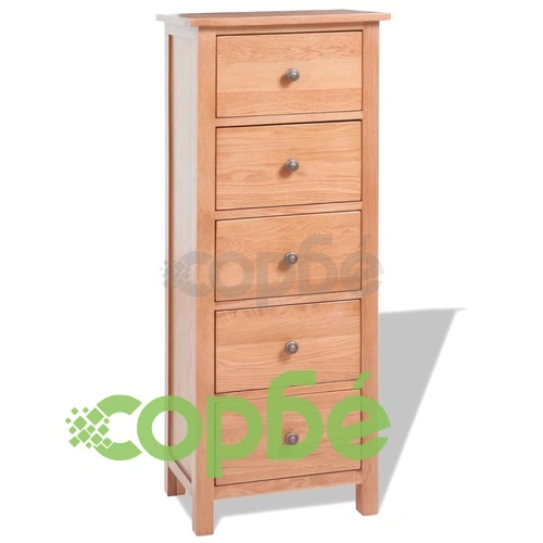 Висок шкаф с чекмеджета, 45x32x115 см, дъбов масив ➤ топ цена ➤ sorbe.bg