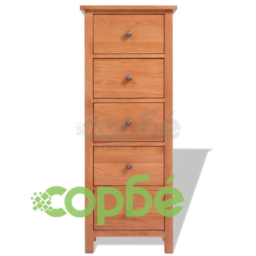 Висок шкаф с чекмеджета, 45x32x115 см, дъбов масив ➤ топ цена ➤ sorbe.bg