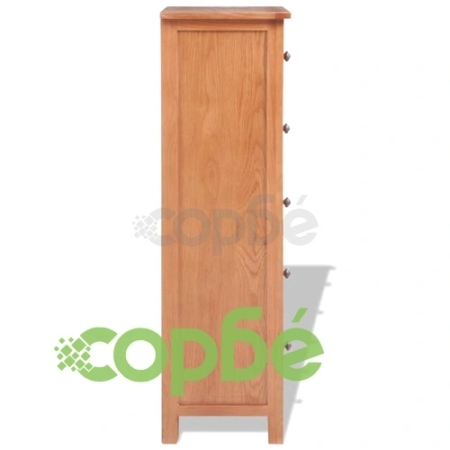 Висок шкаф с чекмеджета, 45x32x115 см, дъбов масив ➤ топ цена ➤ sorbe.bg