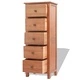 Висок шкаф с чекмеджета, 45x32x115 см, дъбов масив