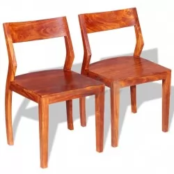 Трапезни столове, 2 бр, акациево дърво масив, шишам
