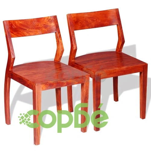 Трапезни столове, 2 бр, акациево дърво масив, акация ➤ топ цена ➤ sorbe.bg