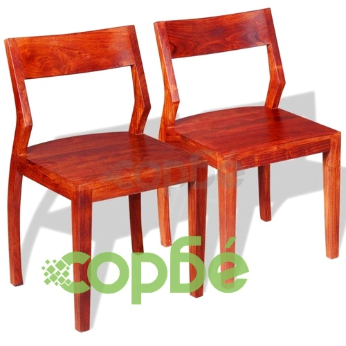 Трапезни столове, 2 бр, акациево дърво масив, акация ➤ топ цена ➤ sorbe.bg