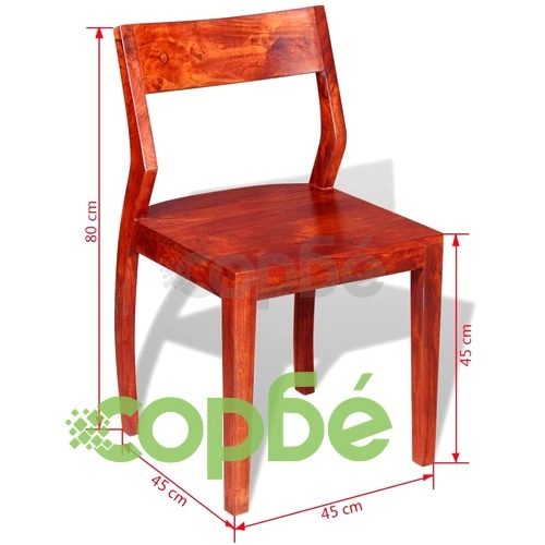 Трапезни столове, 2 бр, акациево дърво масив, акация ➤ топ цена ➤ sorbe.bg