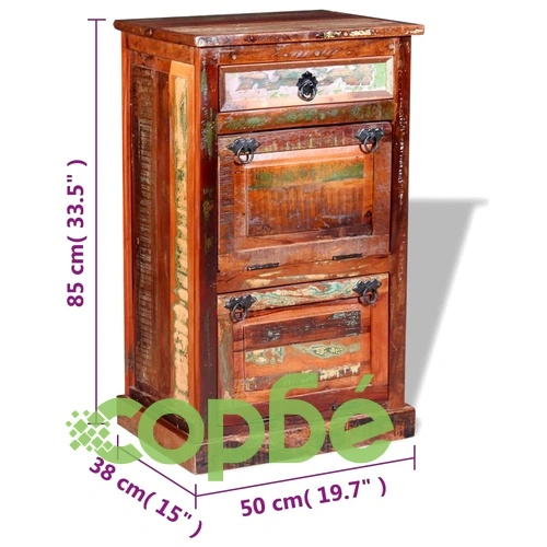 Шкаф за обувки с 4 рафта и чекмедже регенерирано дърво масив ➤ топ цена ➤ sorbe.bg