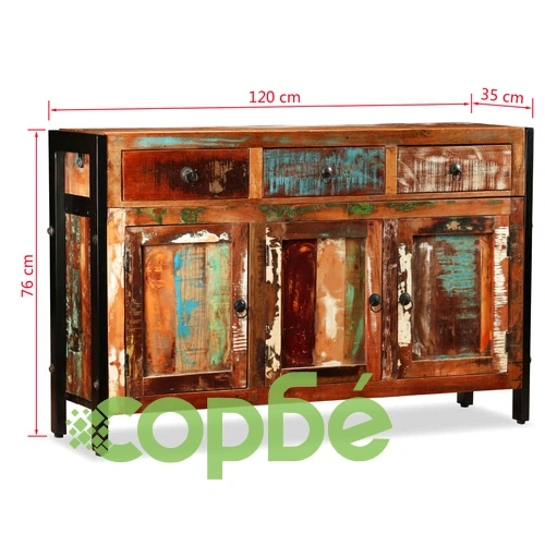 Бюфет, регенерирано дърво масив, 120x35x76 cм ➤ топ цена ➤ sorbe.bg