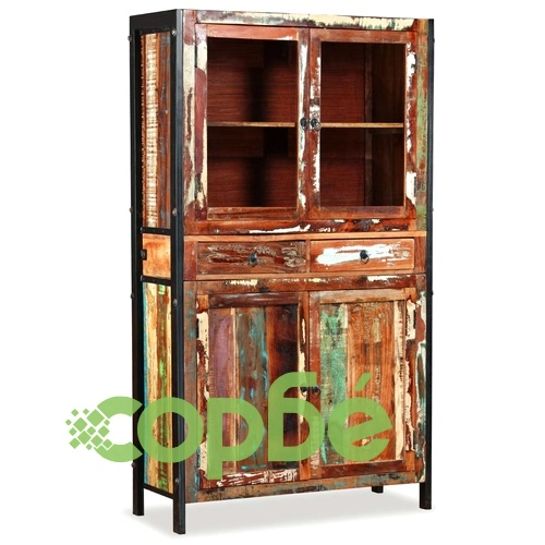 Бюфет, регенерирано дърво масив, 100x40x175 cм ➤ топ цена ➤ sorbe.bg