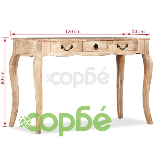 Конзолна маса, мангово дърво масив, 120x50x80 cм ➤ топ цена ➤ sorbe.bg