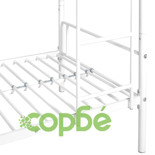 Двуетажно детско легло, бяло, метал, 90x200 см ➤ топ цена ➤ sorbe.bg